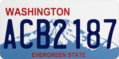 WA license plate ACB2187