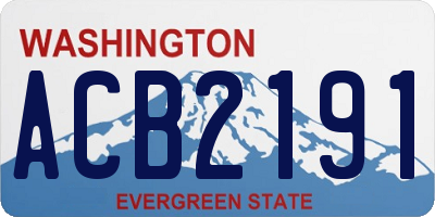 WA license plate ACB2191