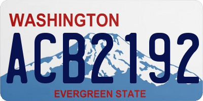 WA license plate ACB2192