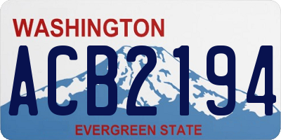 WA license plate ACB2194
