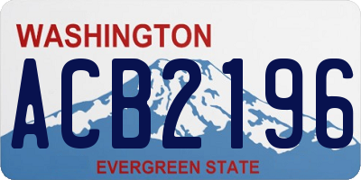 WA license plate ACB2196