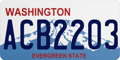 WA license plate ACB2203