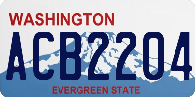 WA license plate ACB2204