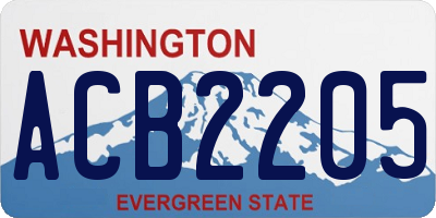 WA license plate ACB2205