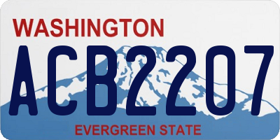 WA license plate ACB2207