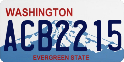 WA license plate ACB2215