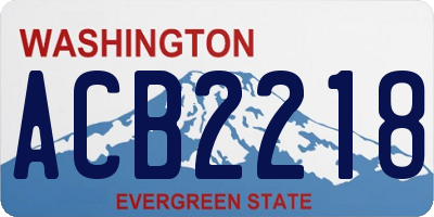WA license plate ACB2218