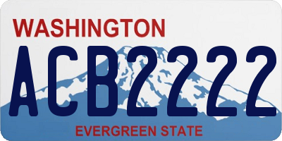 WA license plate ACB2222