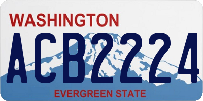 WA license plate ACB2224