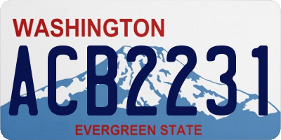 WA license plate ACB2231