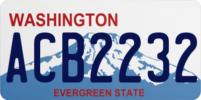 WA license plate ACB2232