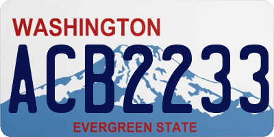 WA license plate ACB2233
