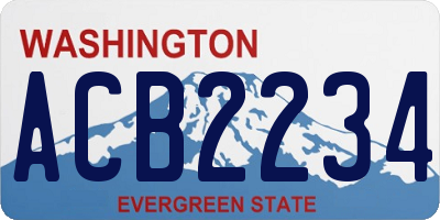 WA license plate ACB2234