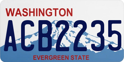 WA license plate ACB2235