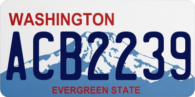 WA license plate ACB2239