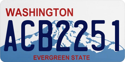 WA license plate ACB2251