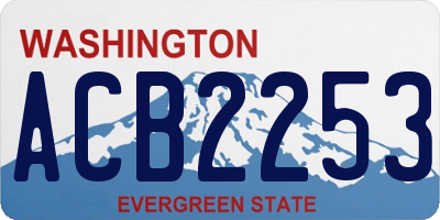 WA license plate ACB2253