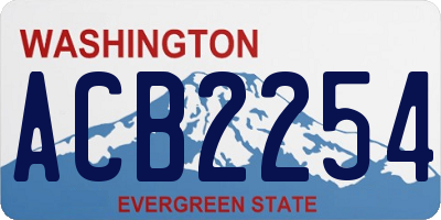 WA license plate ACB2254