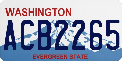 WA license plate ACB2265