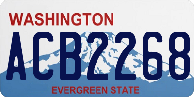 WA license plate ACB2268