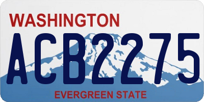 WA license plate ACB2275