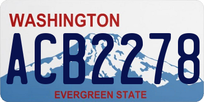 WA license plate ACB2278