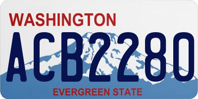 WA license plate ACB2280