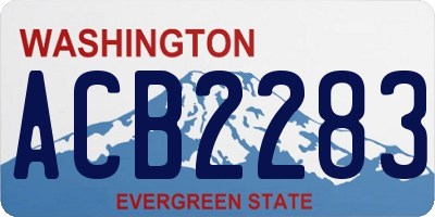 WA license plate ACB2283