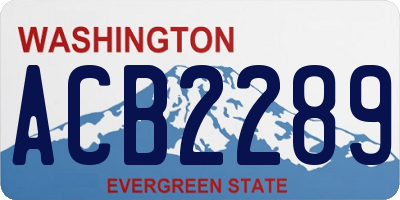 WA license plate ACB2289