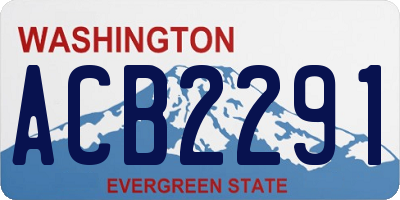 WA license plate ACB2291