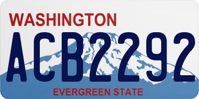 WA license plate ACB2292