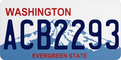 WA license plate ACB2293