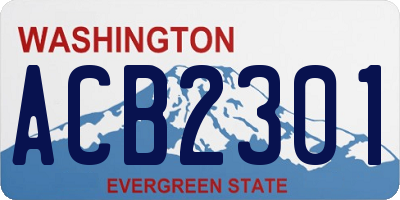 WA license plate ACB2301