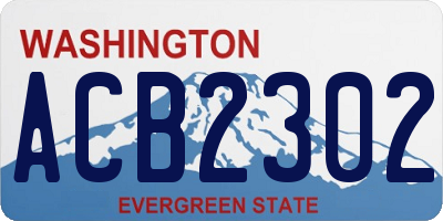 WA license plate ACB2302