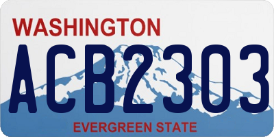 WA license plate ACB2303