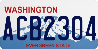 WA license plate ACB2304