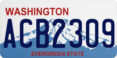 WA license plate ACB2309
