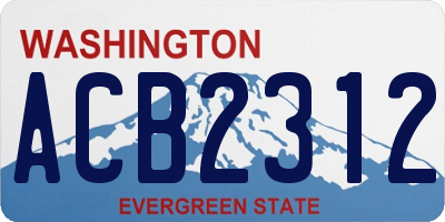WA license plate ACB2312