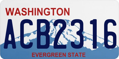 WA license plate ACB2316