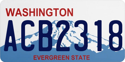WA license plate ACB2318