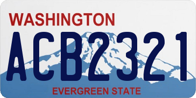 WA license plate ACB2321