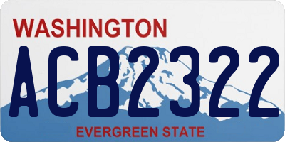 WA license plate ACB2322