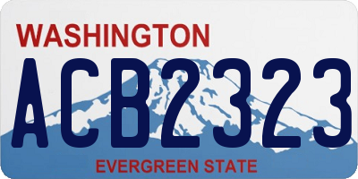 WA license plate ACB2323