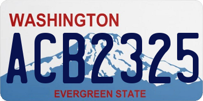 WA license plate ACB2325