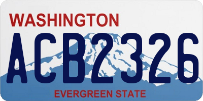 WA license plate ACB2326