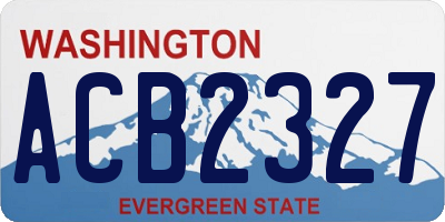 WA license plate ACB2327