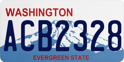 WA license plate ACB2328