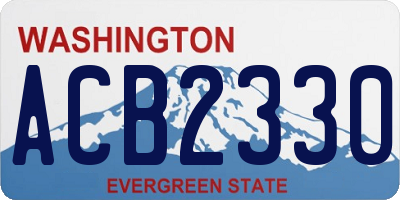WA license plate ACB2330
