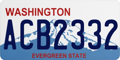 WA license plate ACB2332
