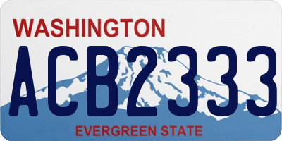 WA license plate ACB2333